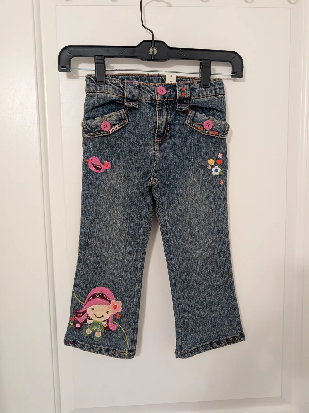 Y2K Children's Place 4T Girl Doll Cardigan Jeans Skort 3 Piece Outfit